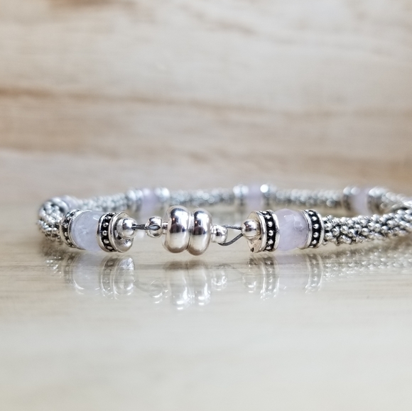 Faceted Quartz Beaded Gemstone Bracelet - Picture 4 of 6